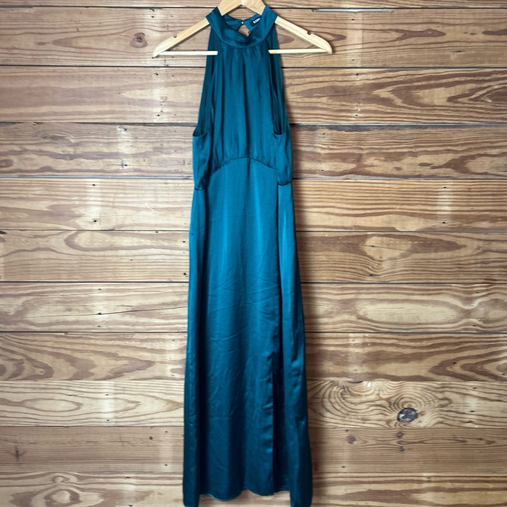 Express Teal Backless Maxi Dress